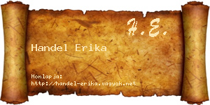 Handel Erika névjegykártya